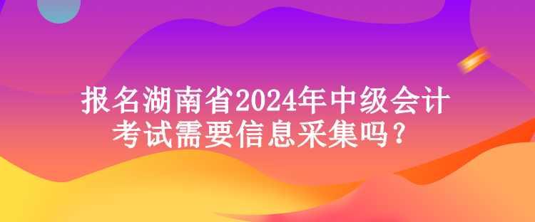 報(bào)名湖南省2024年中級(jí)會(huì)計(jì)考試需要信息采集嗎？