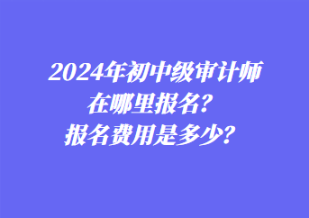 2024年初中級審計(jì)師在哪里報名？報名費(fèi)用是多少？