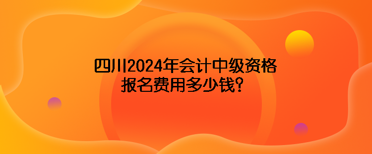 四川2024年會計(jì)中級資格報(bào)名費(fèi)用多少錢？