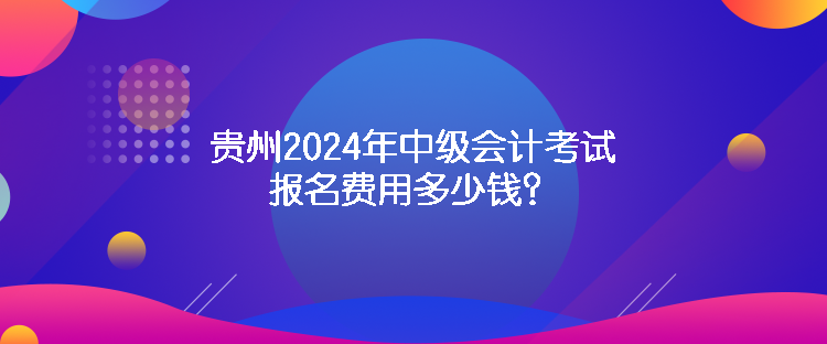 貴州2024年中級(jí)會(huì)計(jì)考試報(bào)名費(fèi)用多少錢？