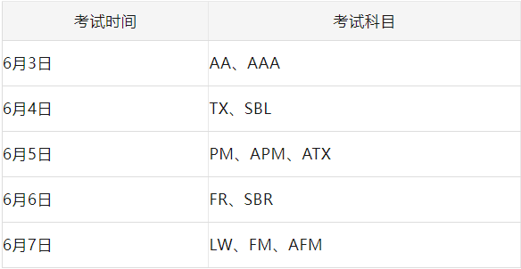 6月考試時(shí)間