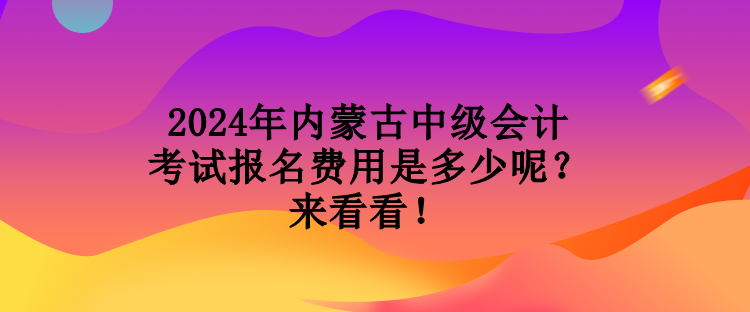 2024年內(nèi)蒙古中級會計考試報名費(fèi)用是多少呢？來看看！