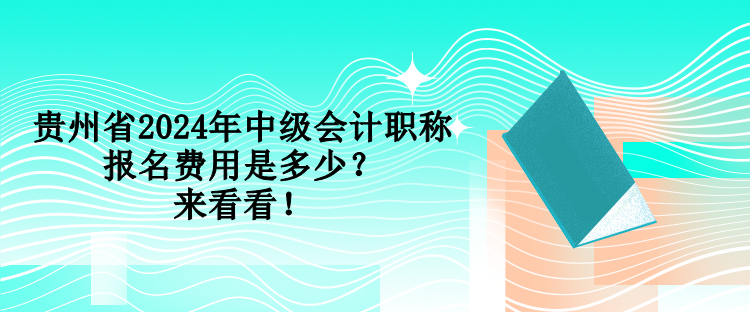 貴州省2024年中級會計職稱報名費用是多少？來看看！