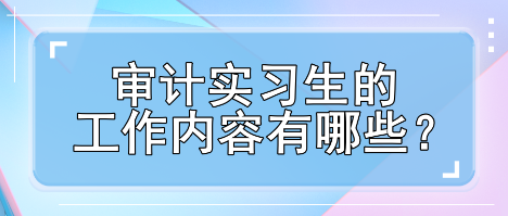 審計實習生工作內(nèi)容有哪些？