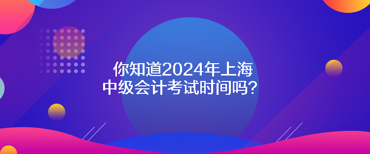 你知道2024年上海中級(jí)會(huì)計(jì)考試時(shí)間嗎？